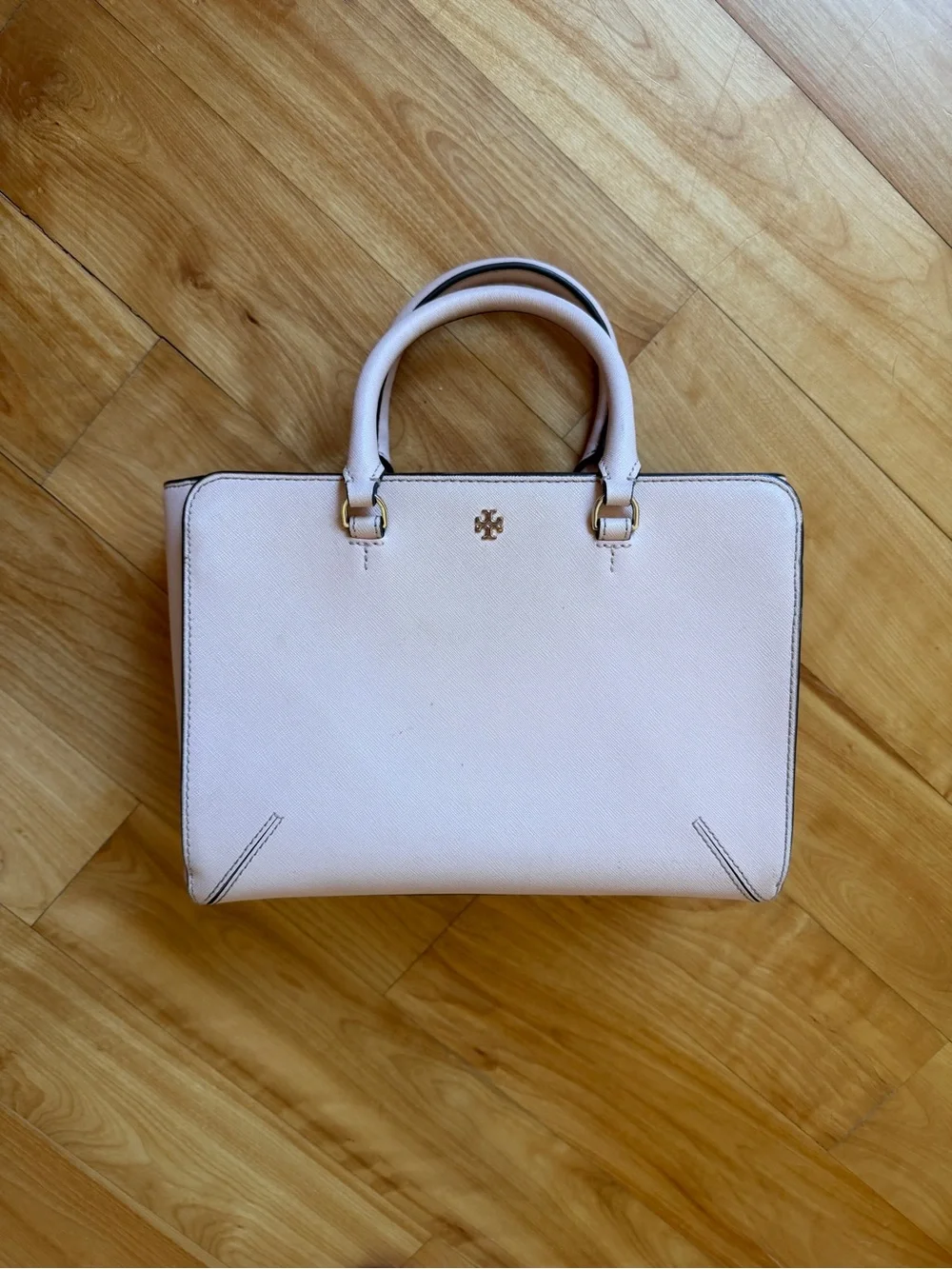 Tory Burch Blush Pink Robinson Satchel with Gold Hardware